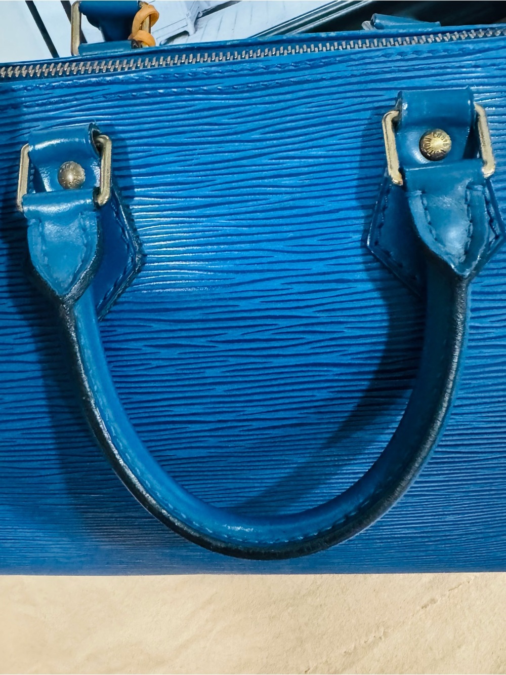 Louis Vuitton Toledo Blue Epi Leather Speedy 25 with Gold Hardware - Picture 13 of 15